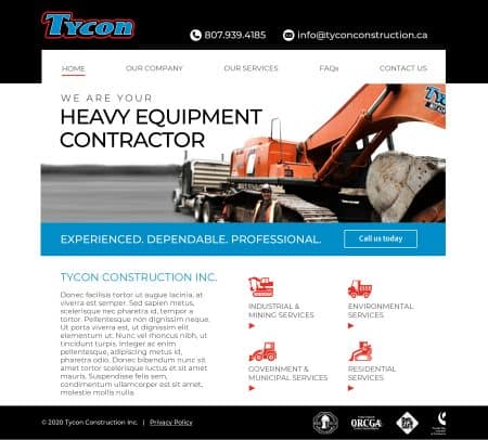 Home Page of Tycon website